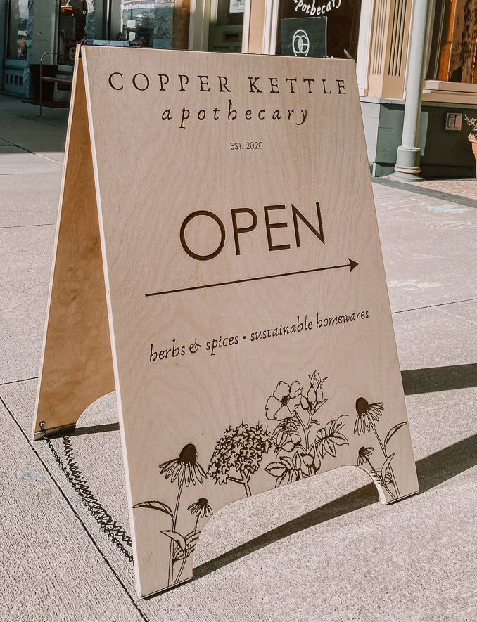 Wooden Sidewalk Sign